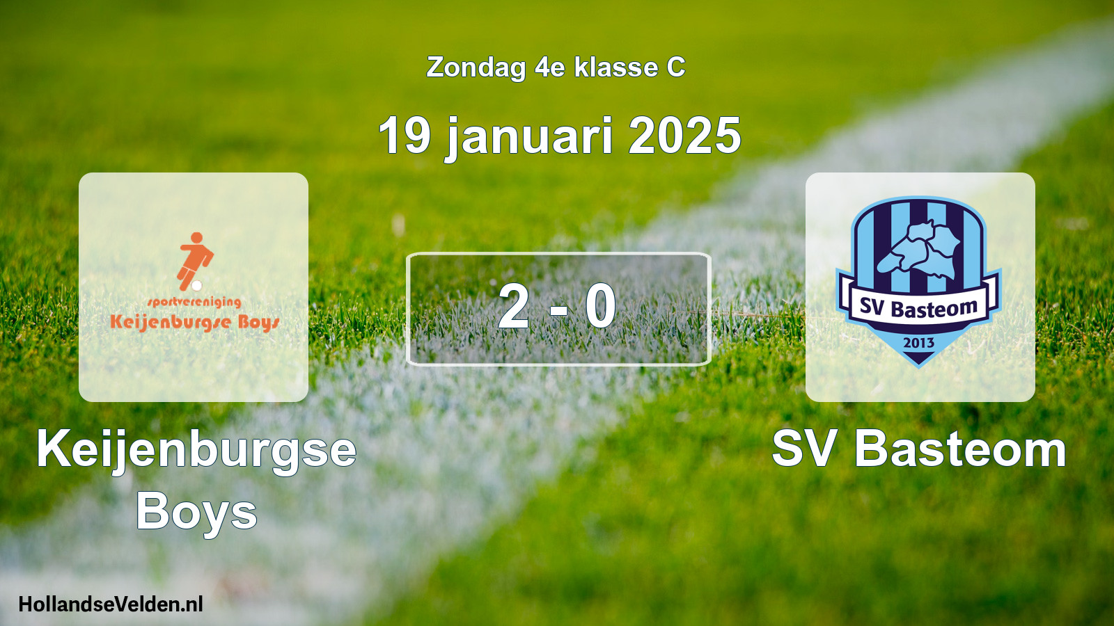 Total number of matches played: Keijenburgse Boys - SV Basteom 2 - 0 (19 January 2025)