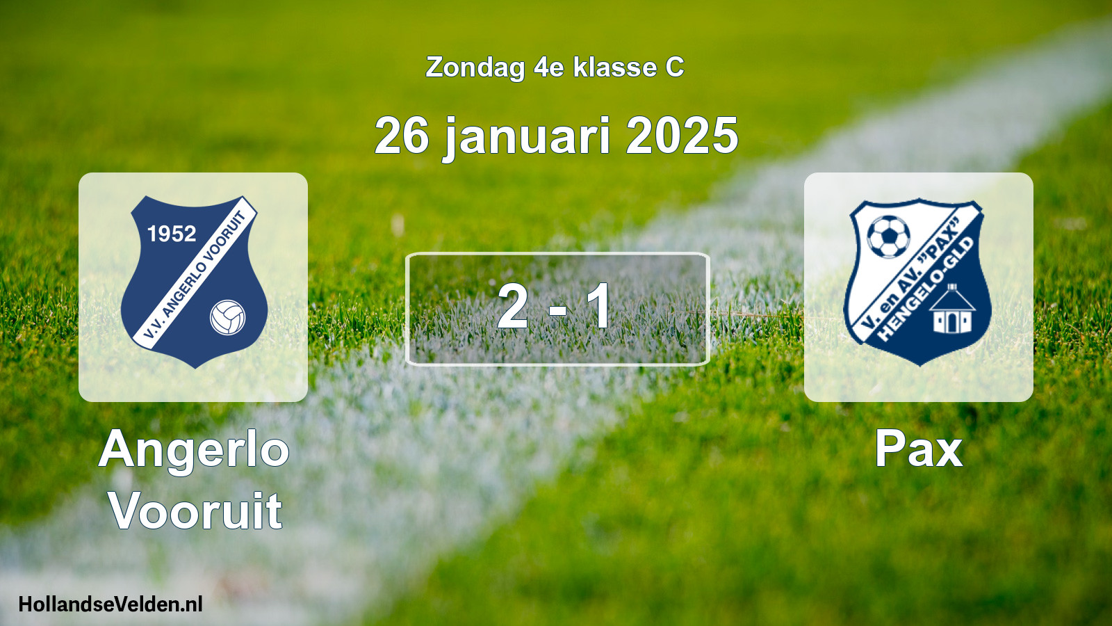 Total number of matches played: Angerlo Vooruit - Pax 2 - 1 (26 January 2025)