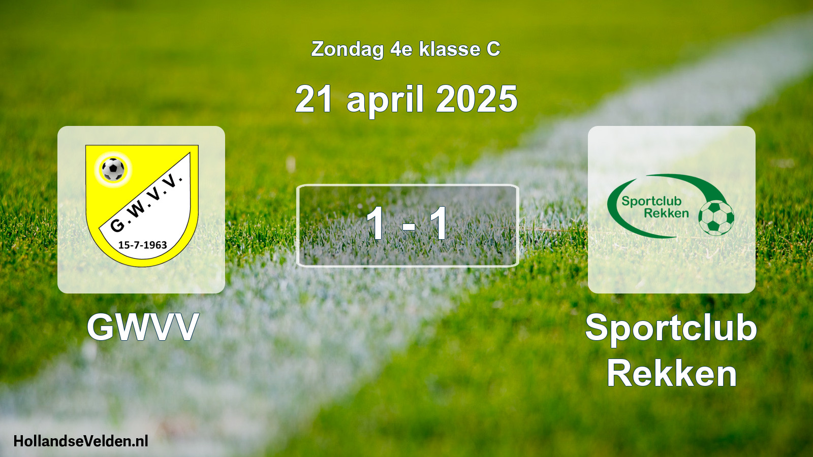 Total number of matches played: GWVV - Sportclub Rekken 1 - 1 (21 April 2025)