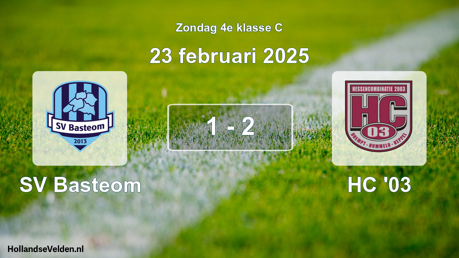 Total number of matches played: SV Basteom - HC '03 1 - 2 (23 February 2025)
