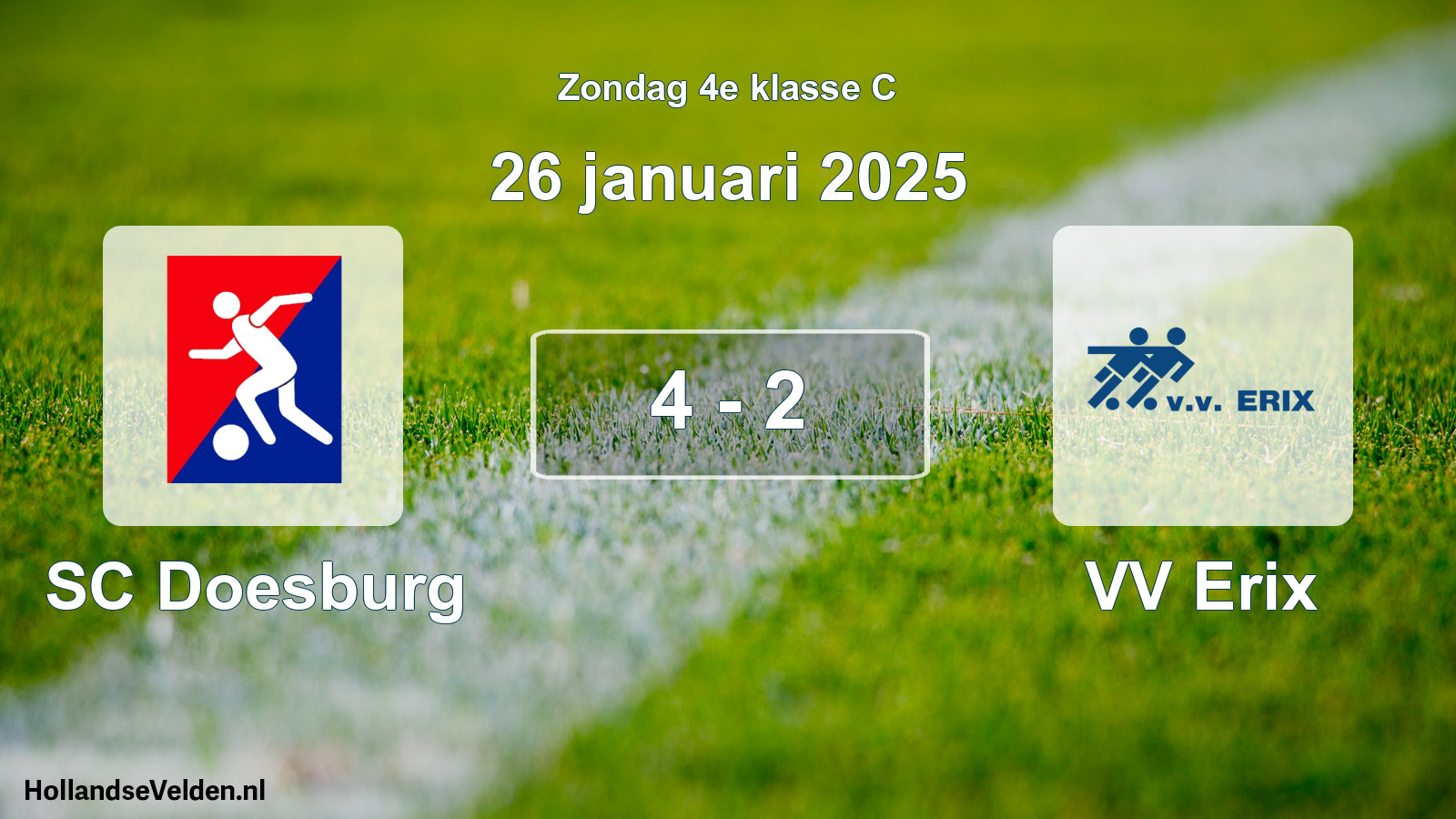 Total number of matches played: SC Doesburg - VV Erix 4 - 2 (26 January 2025)