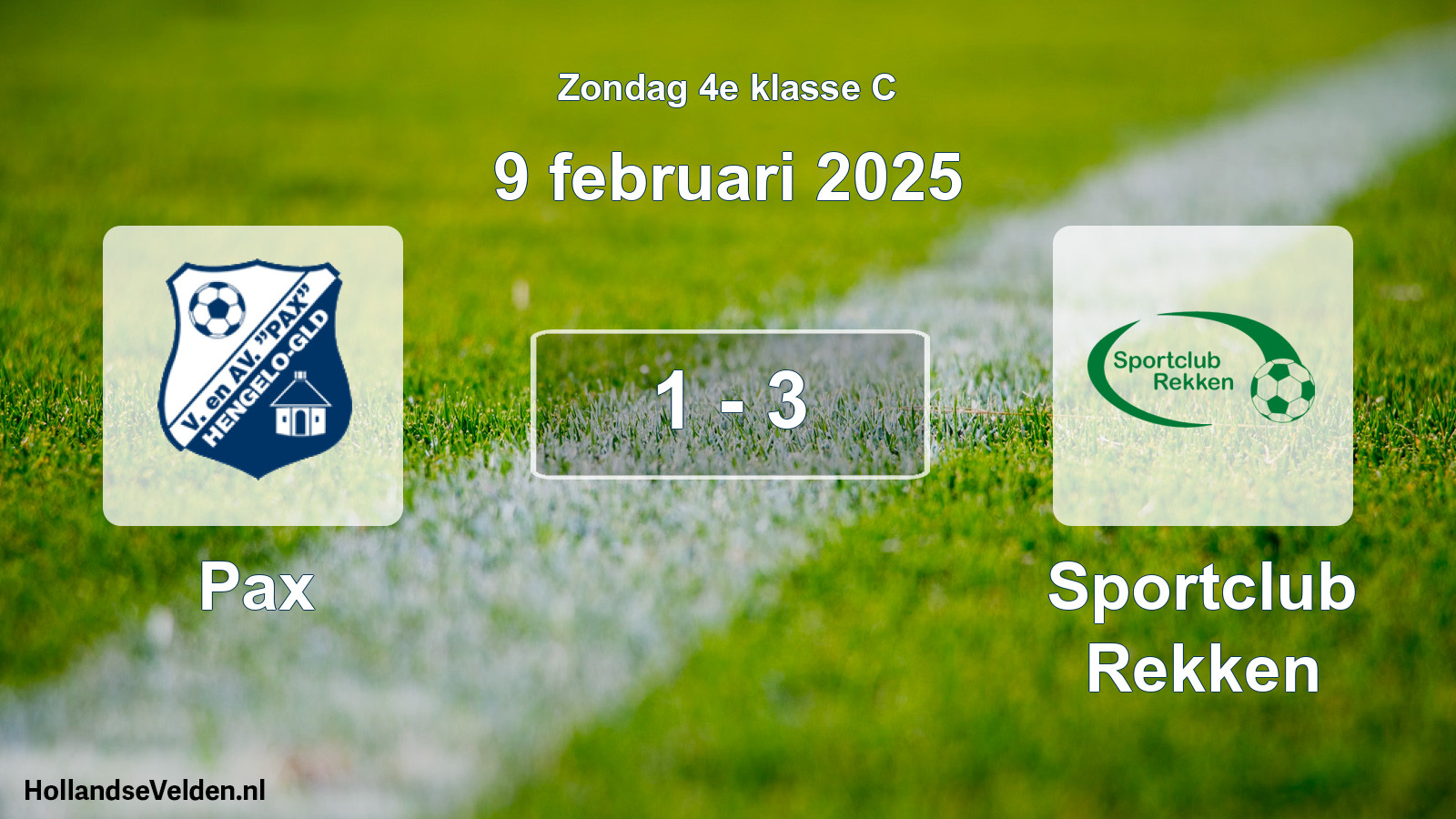 Total number of matches played: Pax - Sportclub Rekken 1 - 3 (9 February 2025)