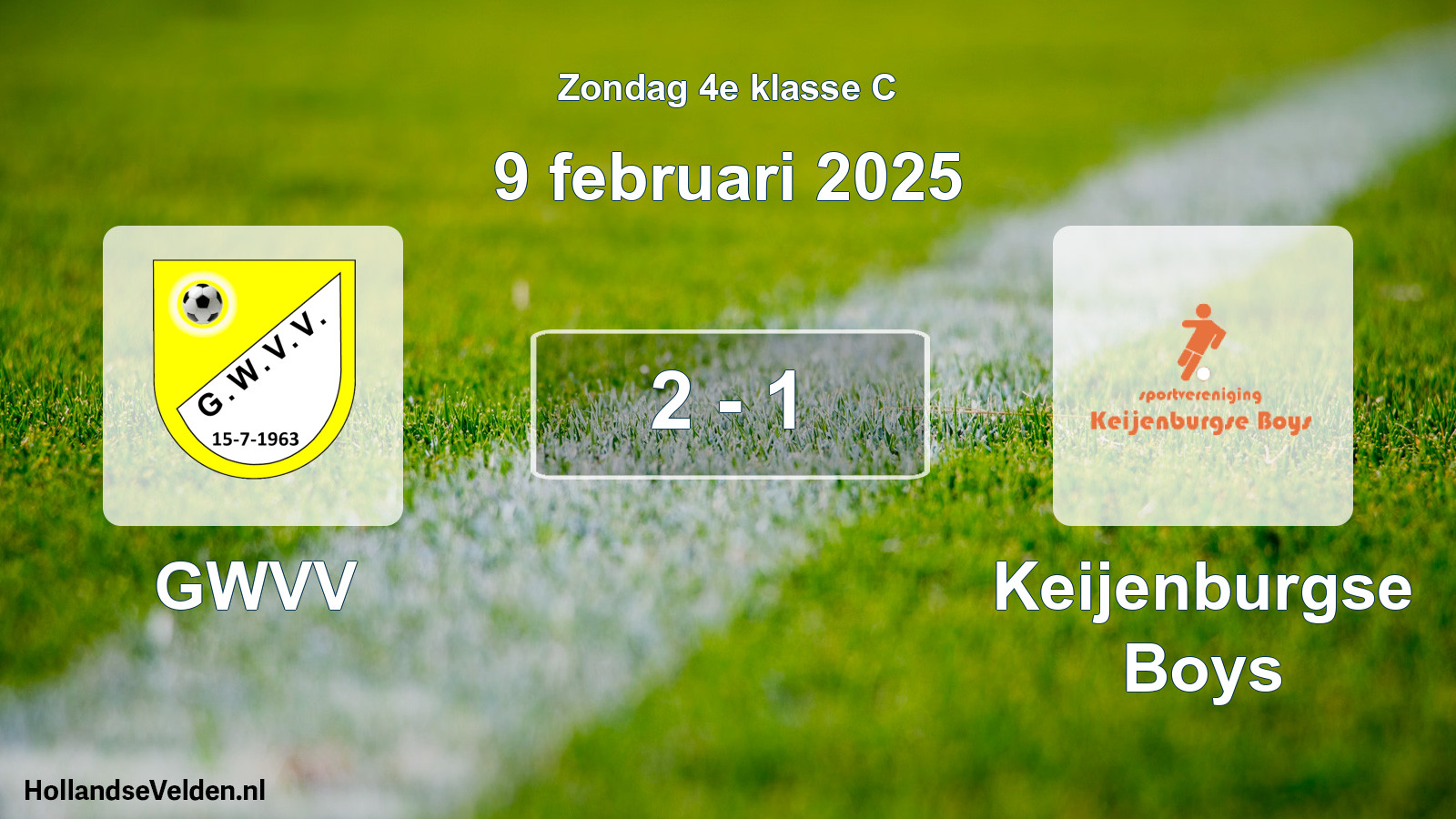 Total number of matches played: GWVV - Keijenburgse Boys 2 - 1 (9 February 2025)