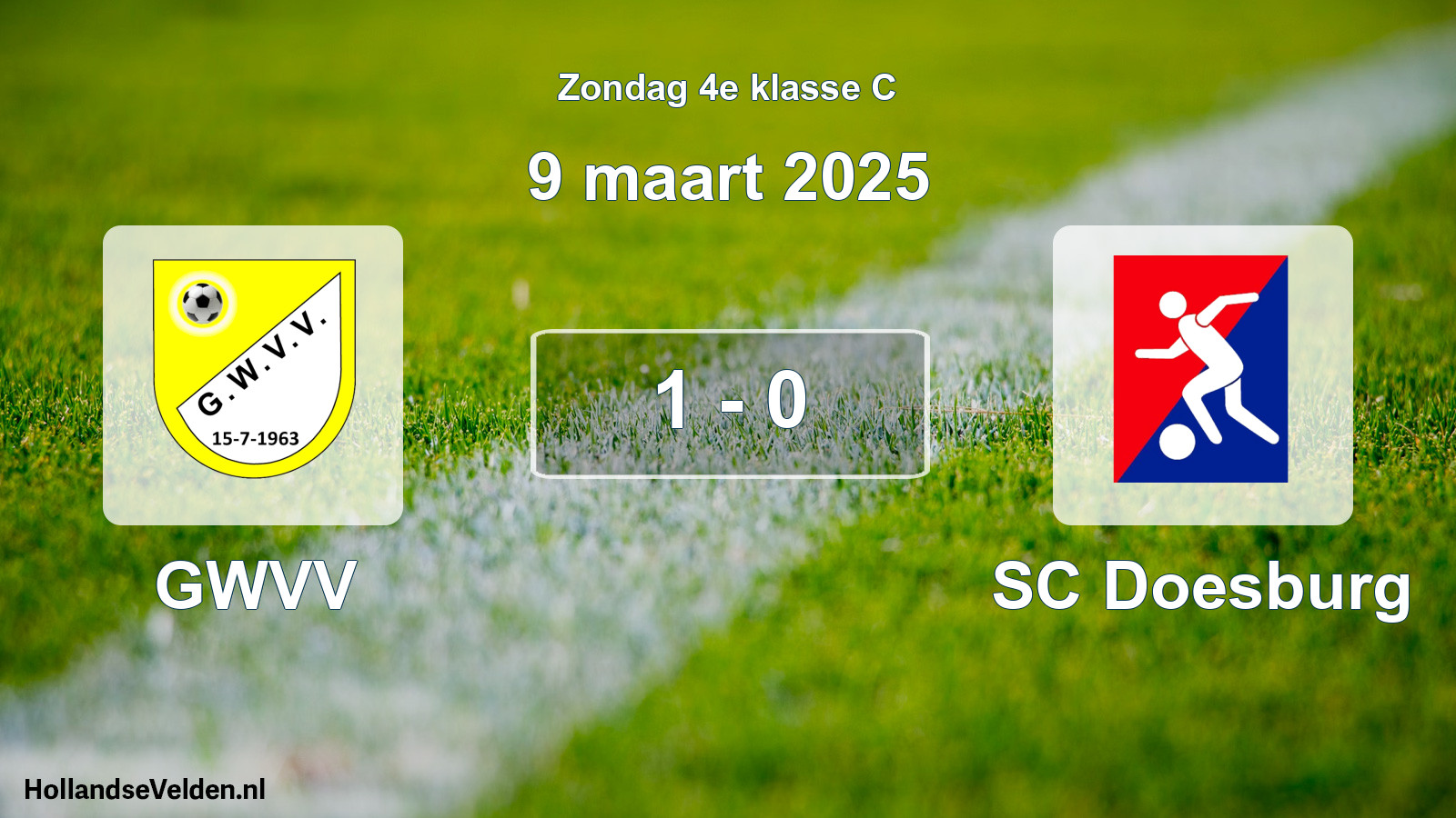 Total number of matches played: GWVV - SC Doesburg 1 - 0 (9 March 2025)