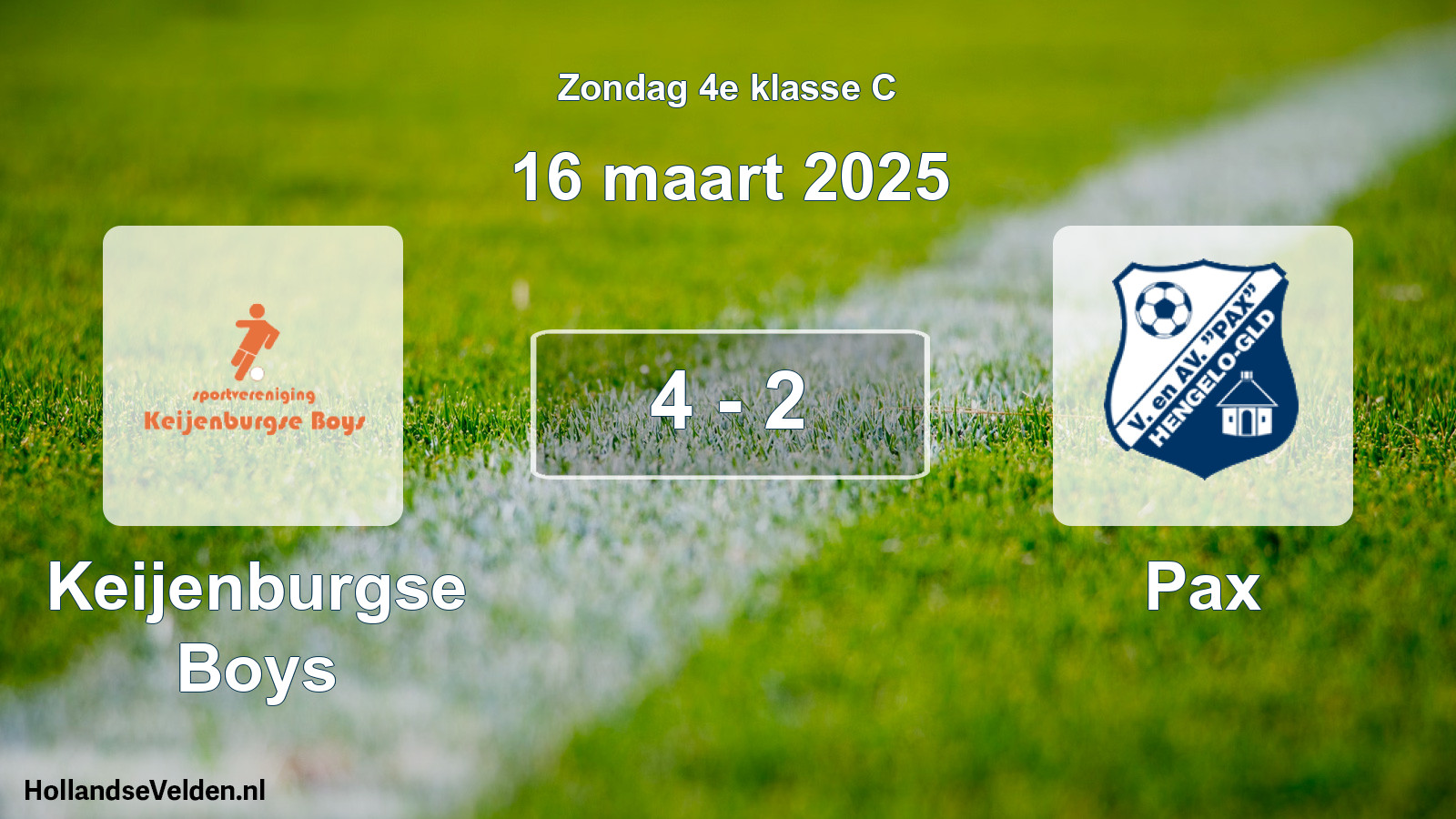 Total number of matches played: Keijenburgse Boys - Pax 4 - 2 (16 March 2025)