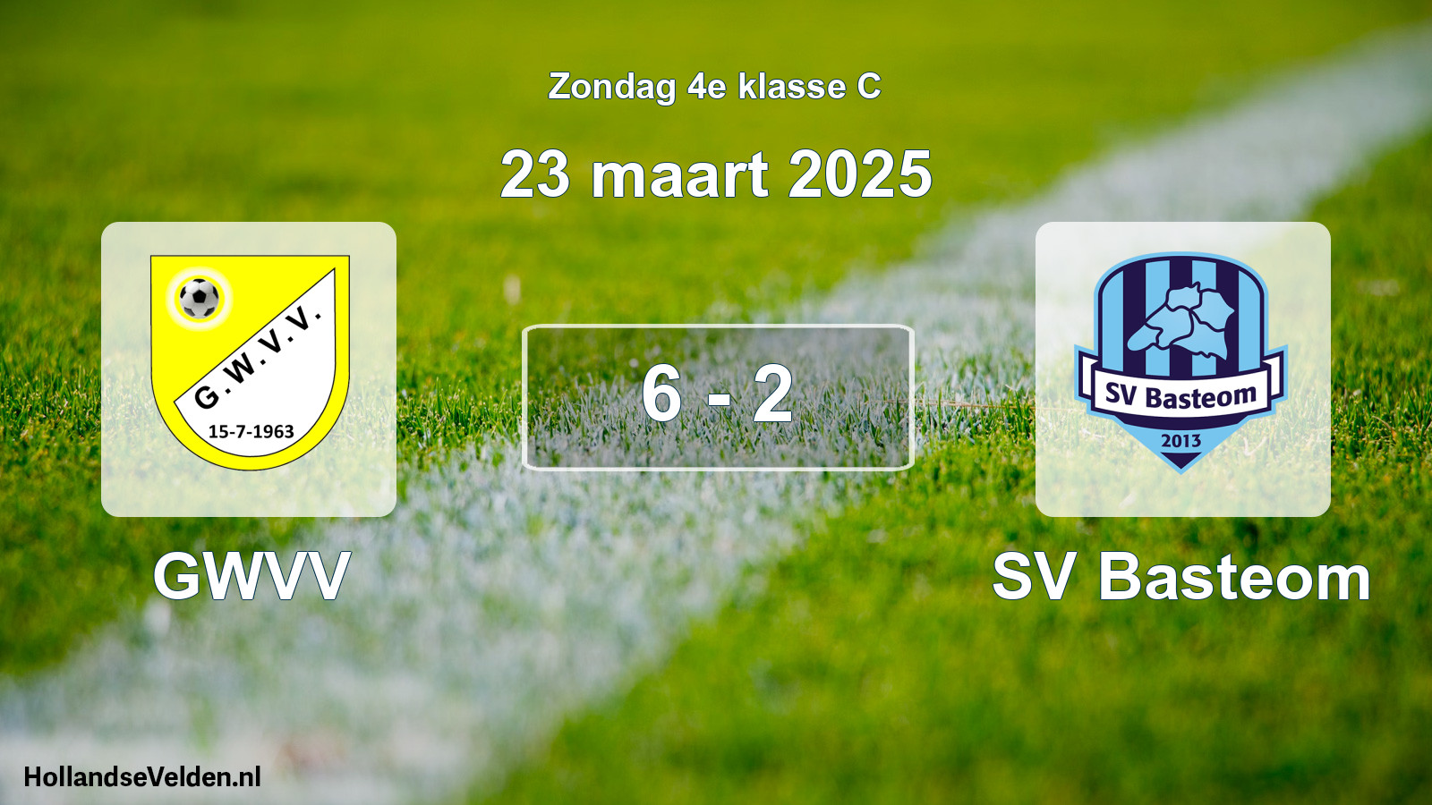 Total number of matches played: GWVV - SV Basteom 6 - 2 (23 March 2025)