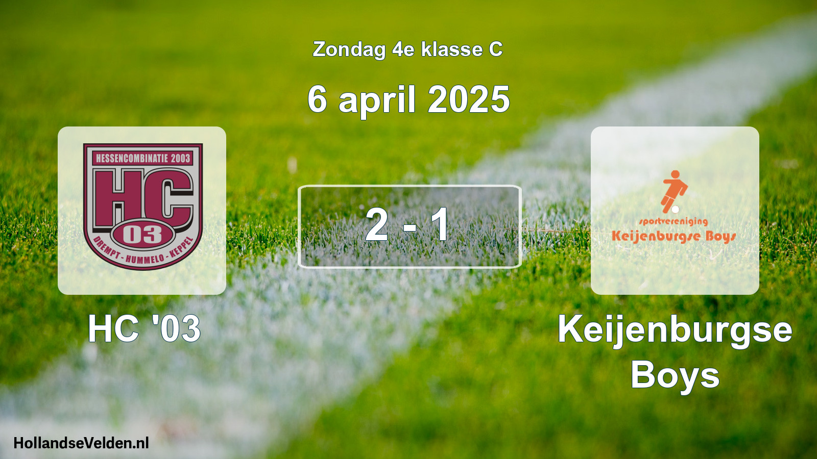 Total number of matches played: HC '03 - Keijenburgse Boys 2 - 1 (6 April 2025)