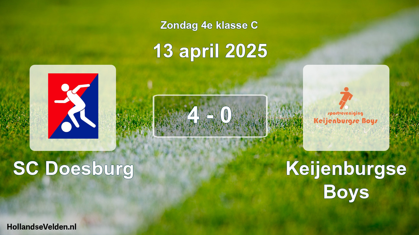 Total number of matches played: SC Doesburg - Keijenburgse Boys 4 - 0 (13 April 2025)