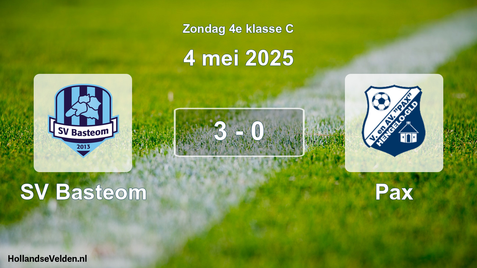 Total number of matches played: SV Basteom - Pax 3 - 0 (4 May 2025)