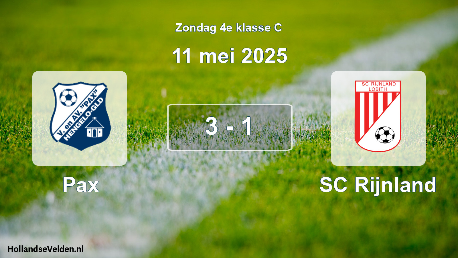 Total number of matches played: Pax - SC Rijnland 3 - 1 (11 May 2025)