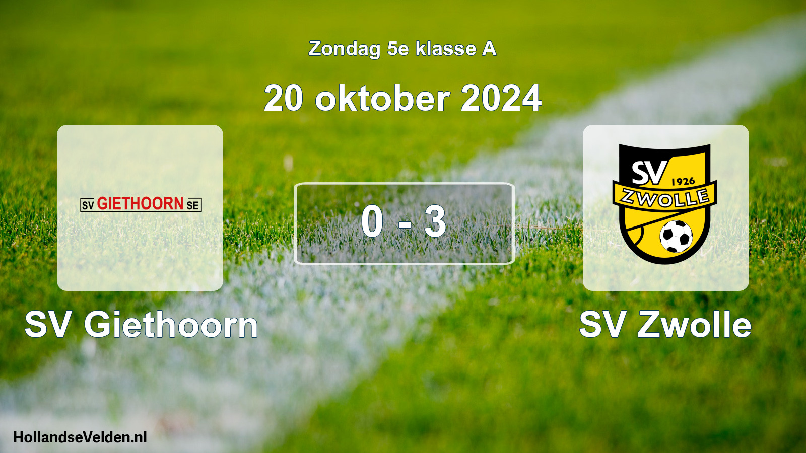 Total number of matches played: SV Giethoorn - SV Zwolle 0 - 3 (20 October 2024)