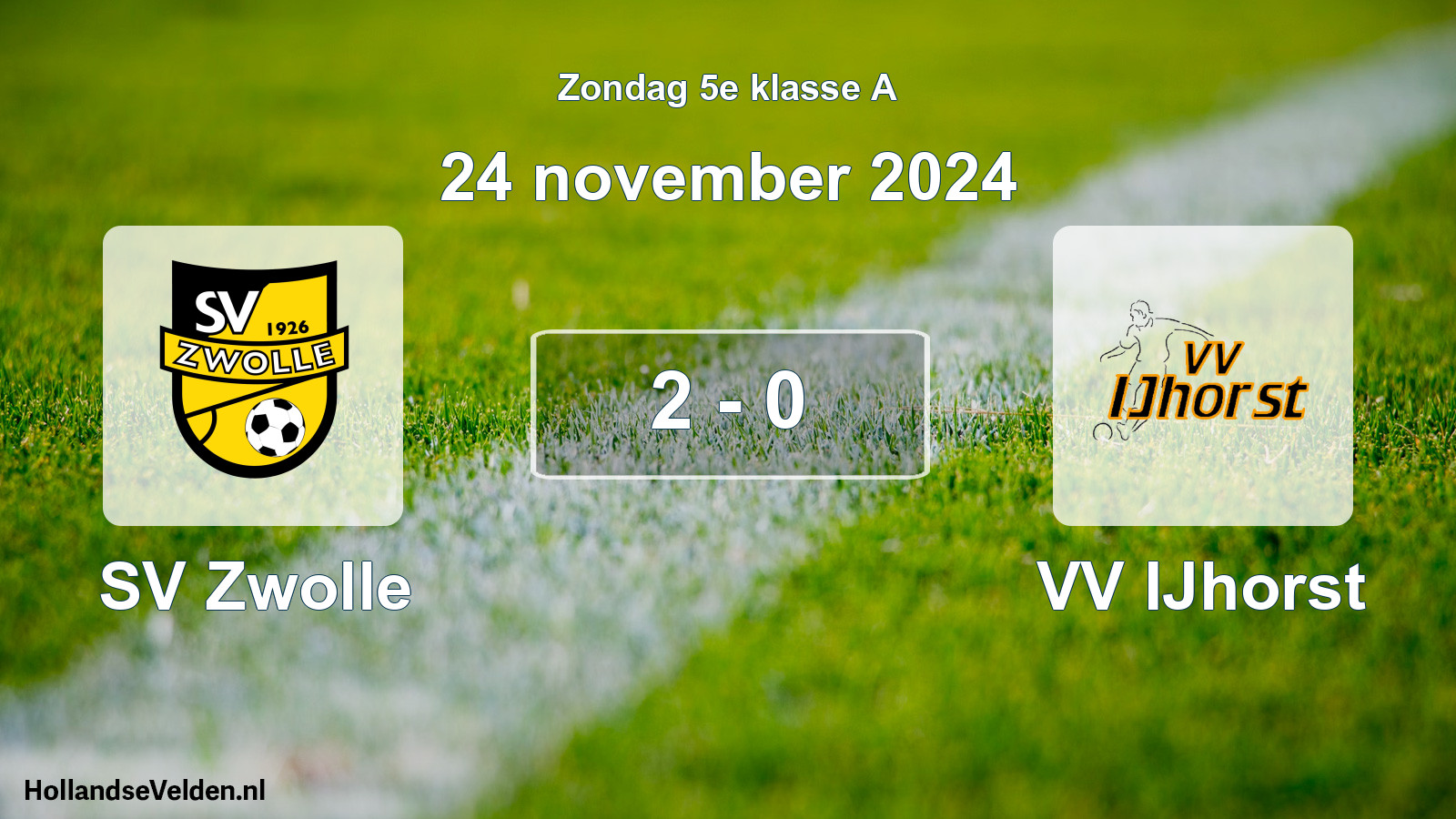 Total number of matches played: SV Zwolle - VV IJhorst 2 - 0 (24 November 2024)