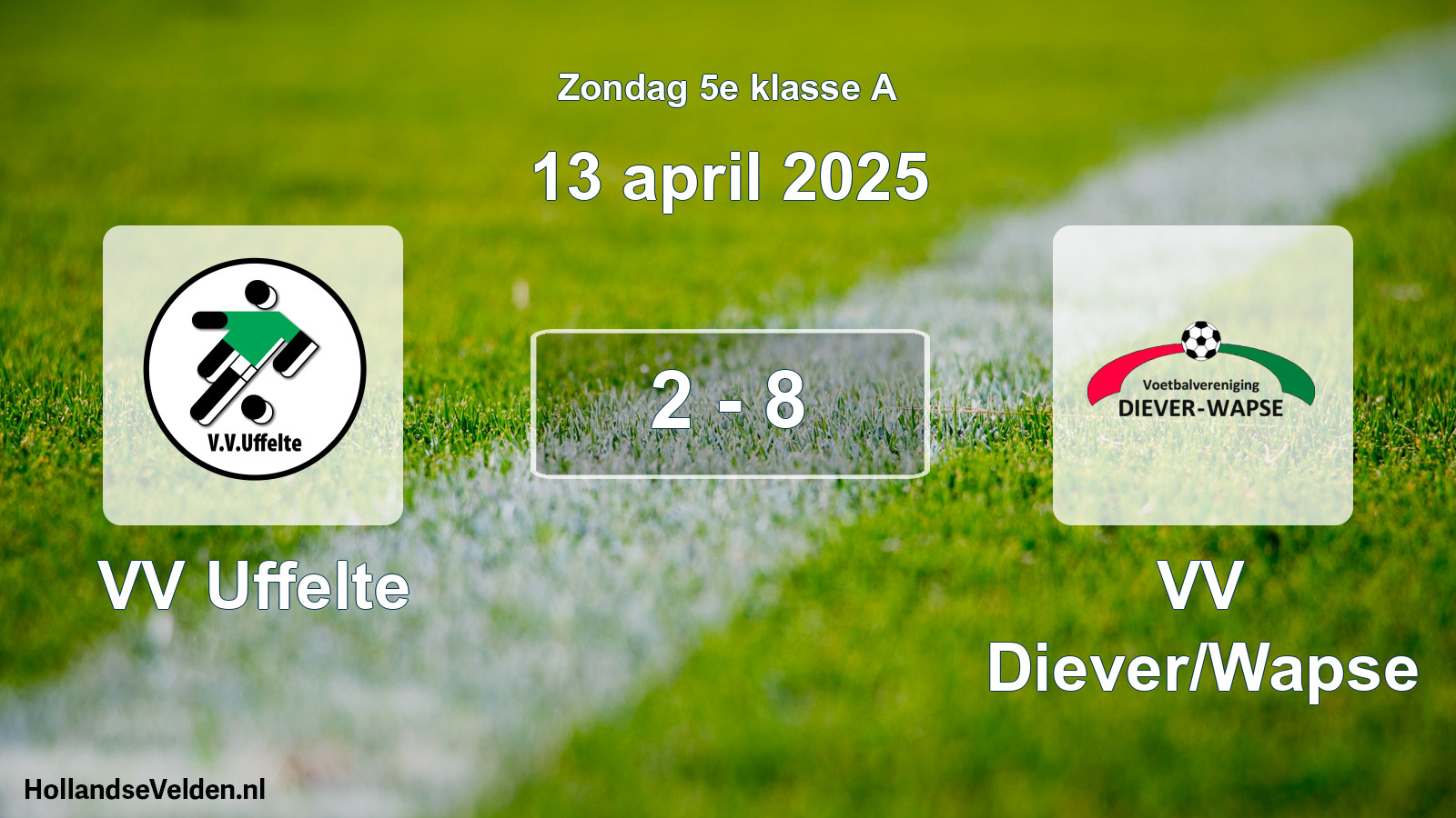 Total number of matches played: VV Uffelte - VV Diever/Wapse 2 - 8 (13 April 2025)