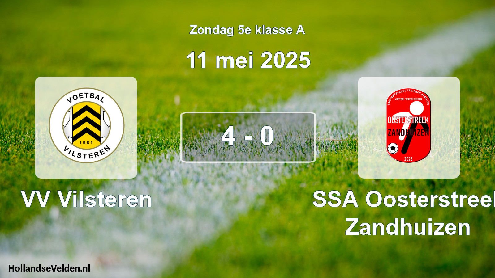 Total number of matches played: VV Vilsteren - SSA Oosterstreek Zandhuizen 4 - 0 (11 May 2025)