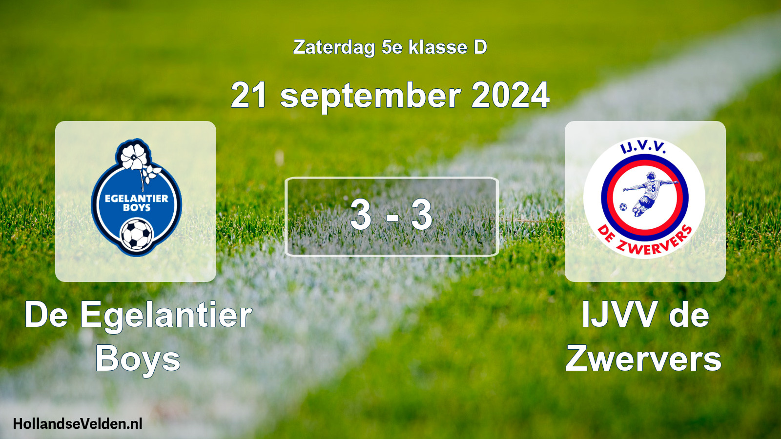 Total number of matches played: De Egelantier Boys - IJVV de Zwervers 3 - 3 (21 September 2024)