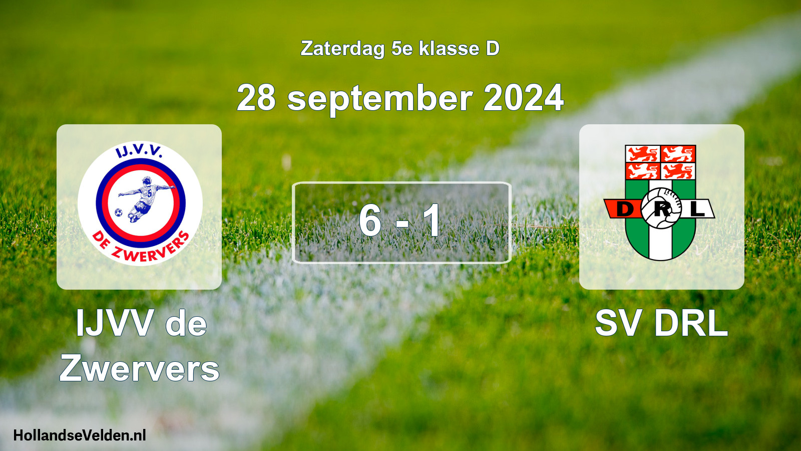 Total number of matches played: IJVV de Zwervers - SV DRL 6 - 1 (28 September 2024)