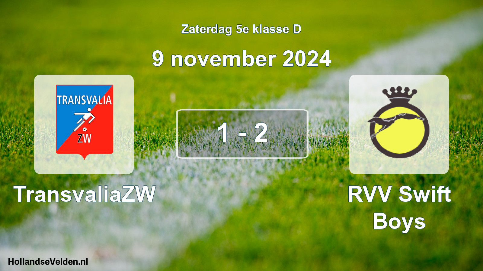 Total number of matches played: TransvaliaZW - RVV Swift Boys 1 - 2 (9 November 2024)