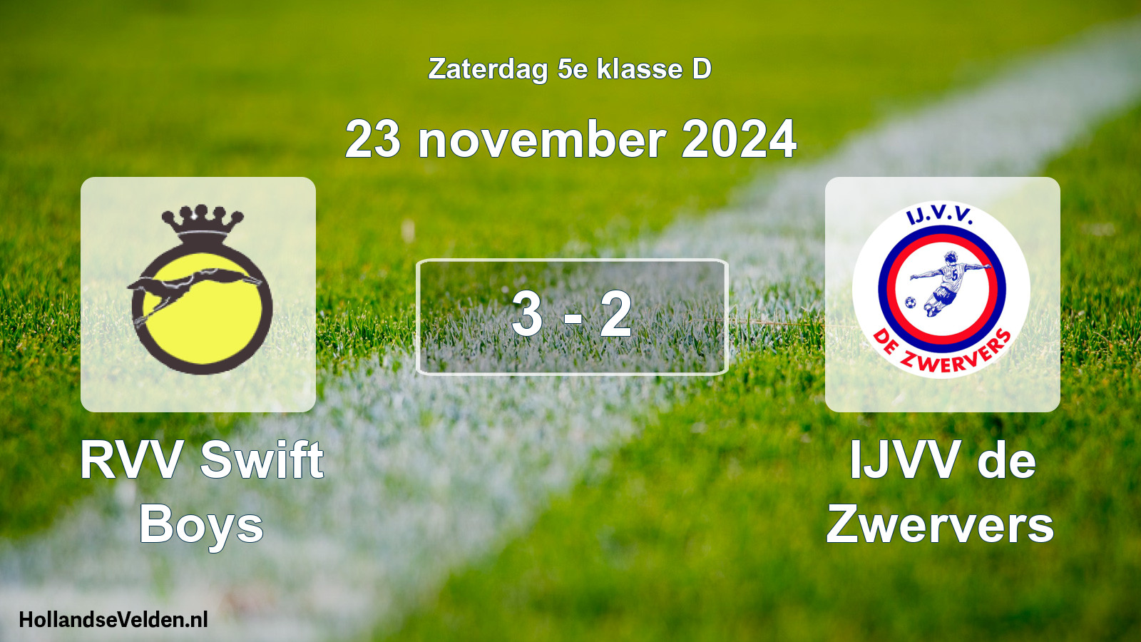 Total number of matches played: RVV Swift Boys - IJVV de Zwervers 3 - 2 (23 November 2024)