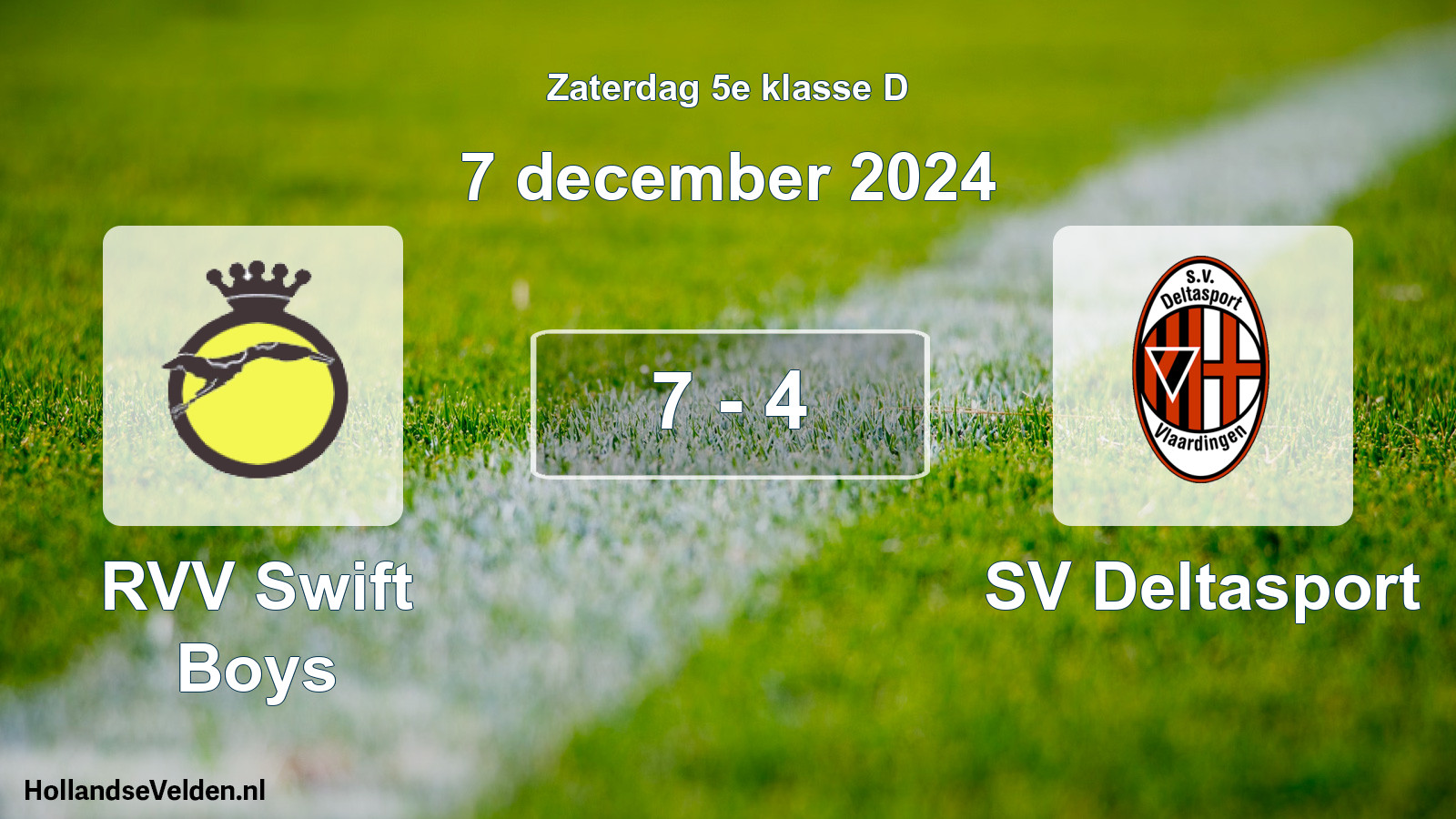 Total number of matches played: RVV Swift Boys - SV Deltasport 7 - 4 (7 December 2024)