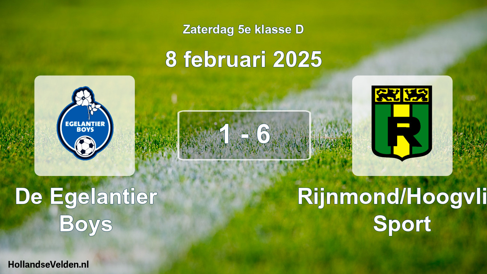 Total number of matches played: De Egelantier Boys - Rijnmond/Hoogvliet Sport 1 - 6 (8 February 2025)