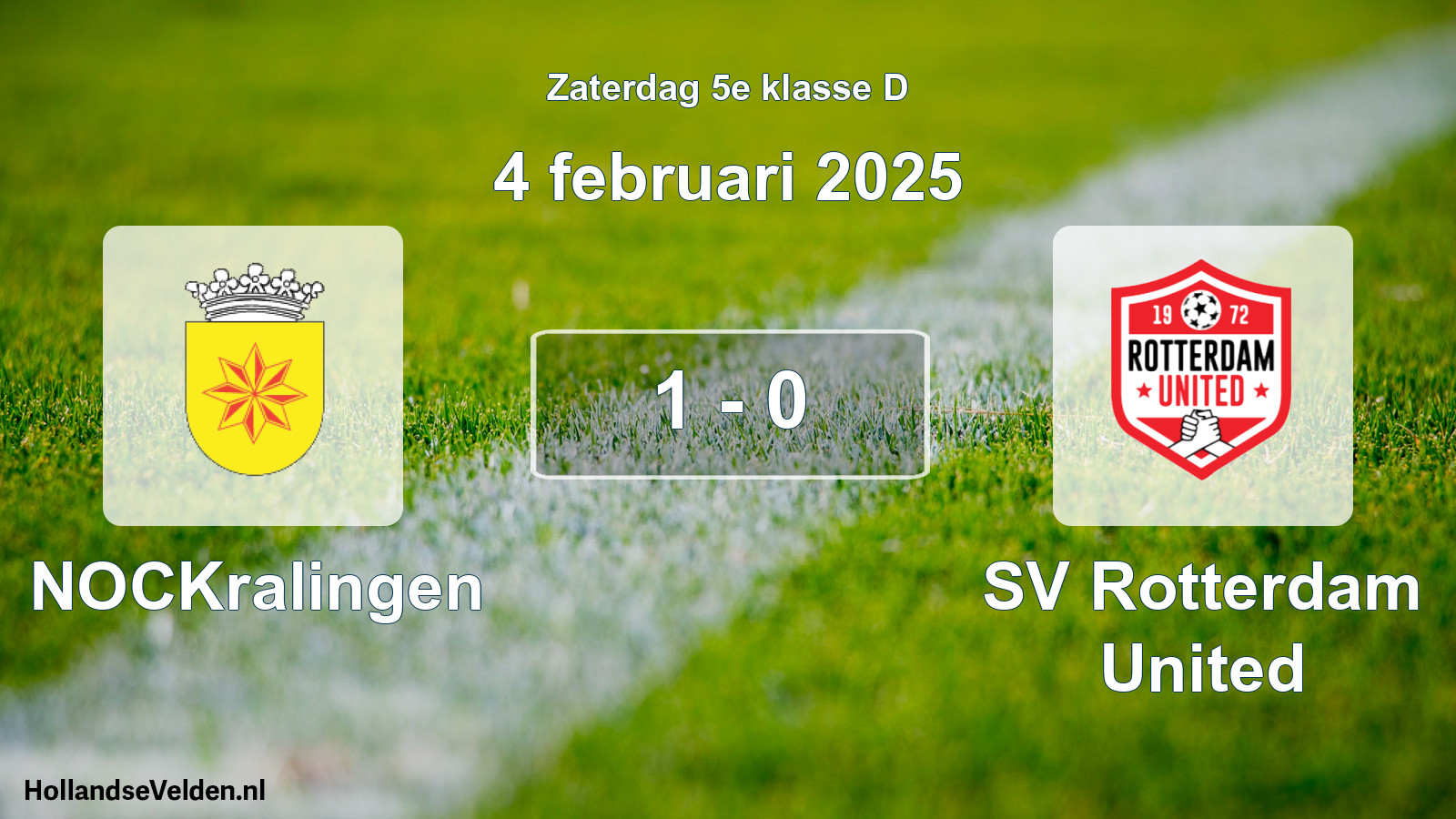 Total number of matches played: NOCKralingen - SV Rotterdam United 1 - 0 (4 February 2025)