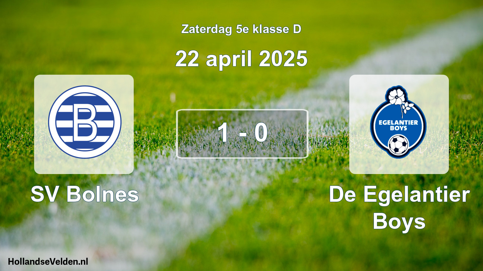 Total number of matches played: SV Bolnes - De Egelantier Boys 1 - 0 (22 April 2025)