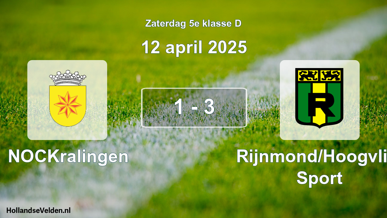 Total number of matches played: NOCKralingen - Rijnmond/Hoogvliet Sport 1 - 3 (12 April 2025)