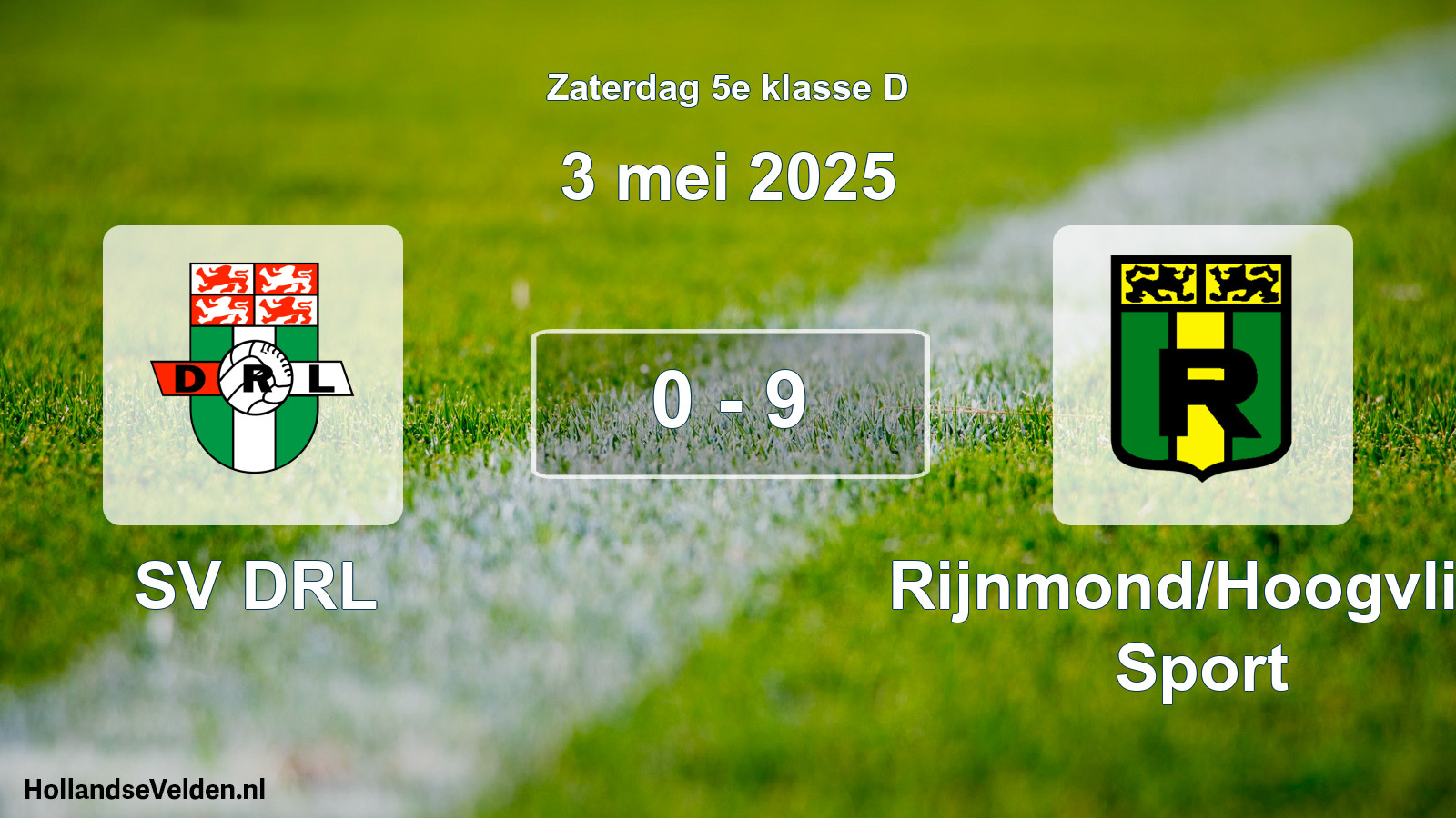 Total number of matches played: SV DRL - Rijnmond/Hoogvliet Sport 0 - 9 (3 May 2025)