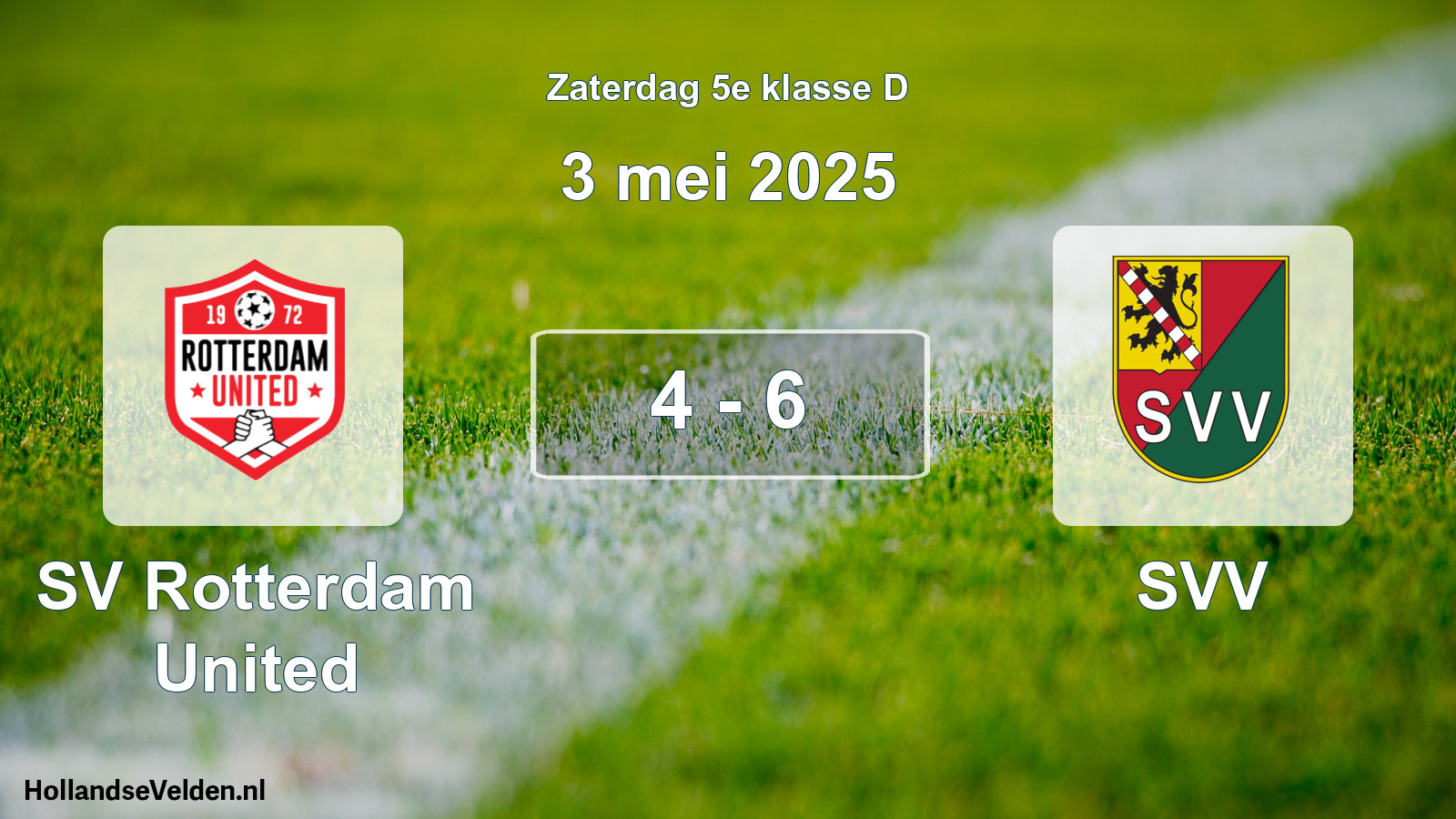 Total number of matches played: SV Rotterdam United - SVV 4 - 6 (3 May 2025)
