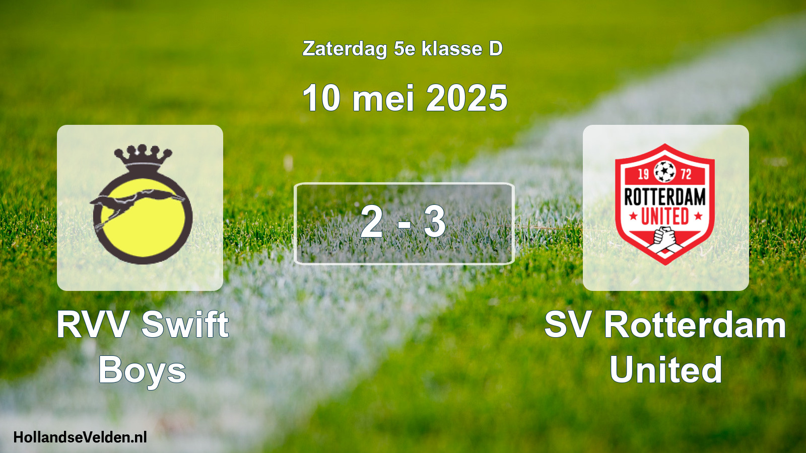 Total number of matches played: RVV Swift Boys - SV Rotterdam United 2 - 3 (10 May 2025)