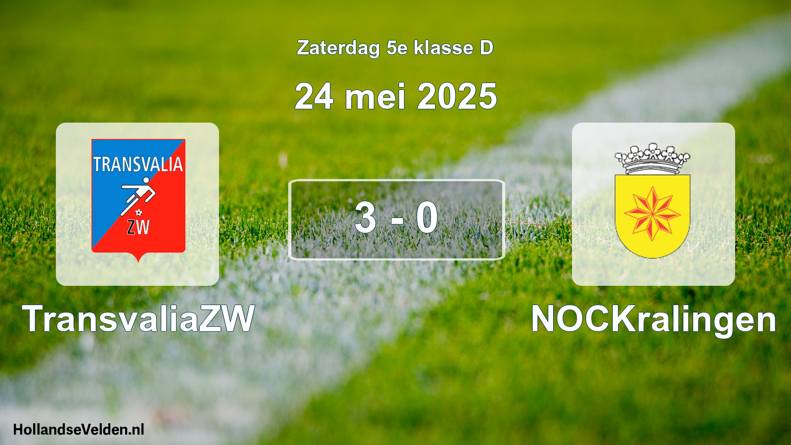 Total number of matches played: TransvaliaZW - NOCKralingen 3 - 0 (24 May 2025)