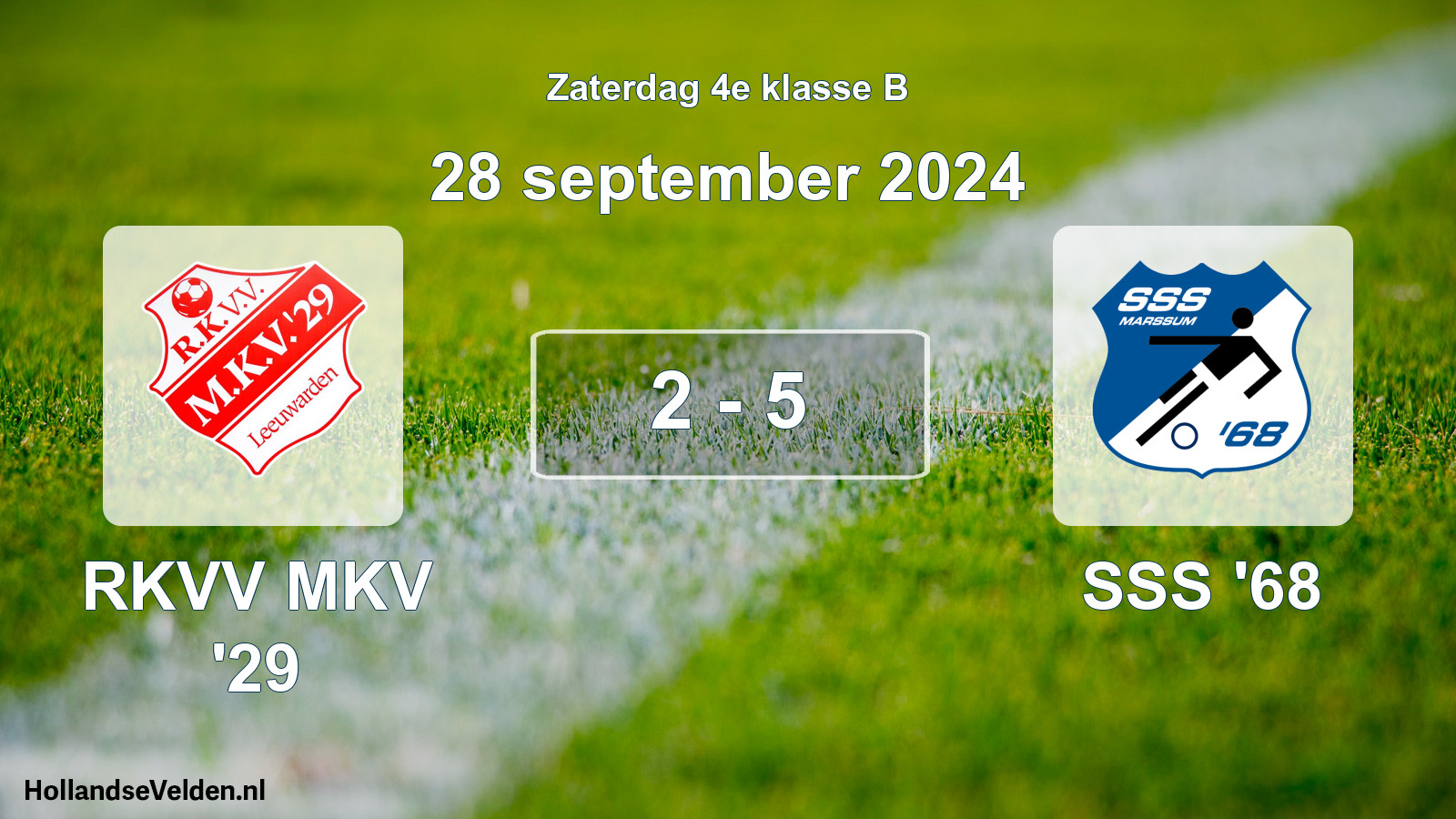 Total number of matches played: RKVV MKV '29 - SSS '68 2 - 5 (28 September 2024)