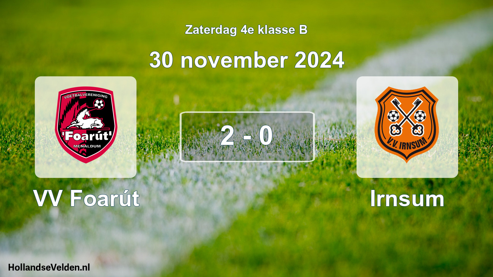 Total number of matches played: VV Foarút - Irnsum 2 - 0 (30 November 2024)