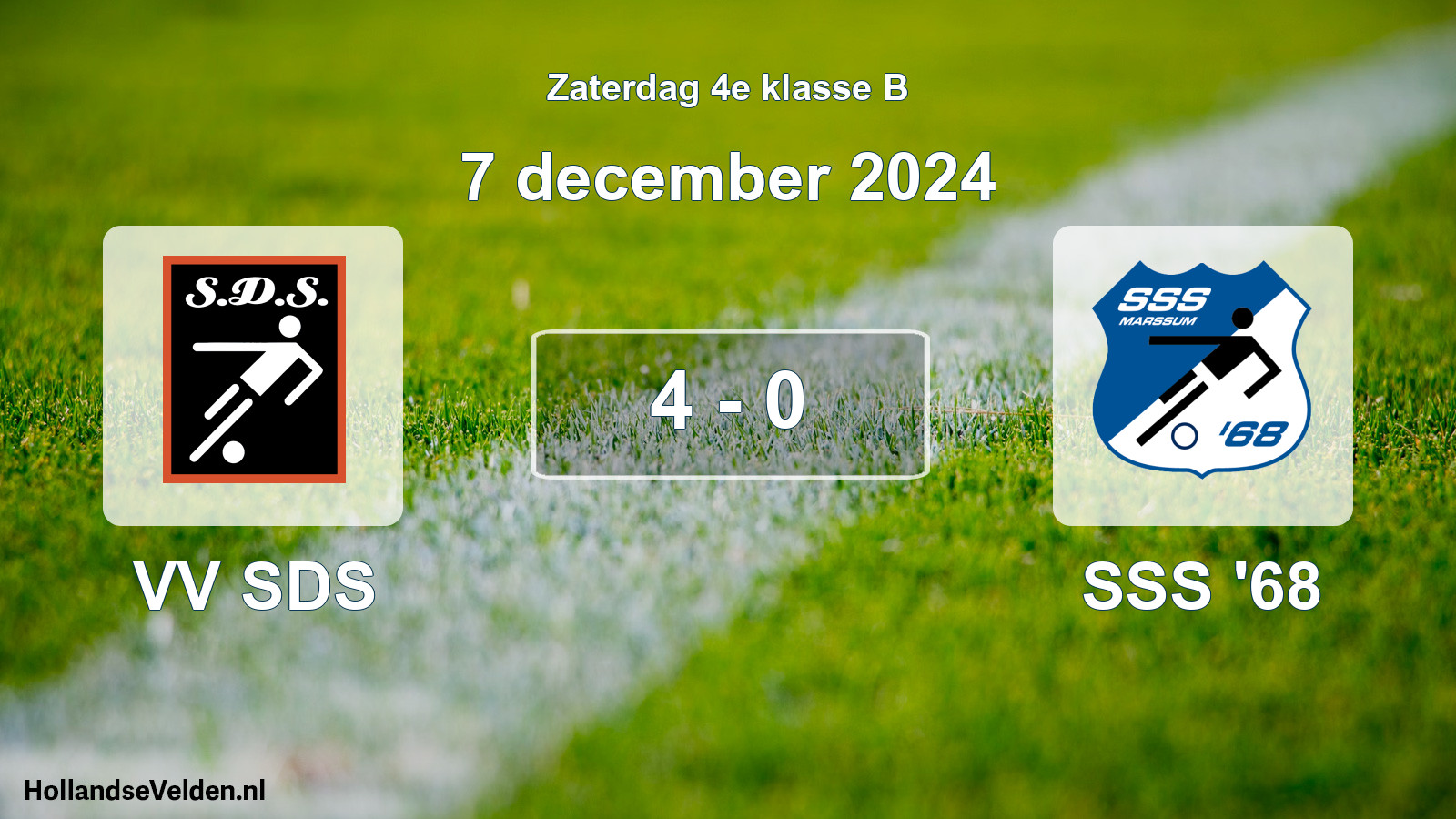 Total number of matches played: VV SDS - SSS '68 4 - 0 (7 December 2024)