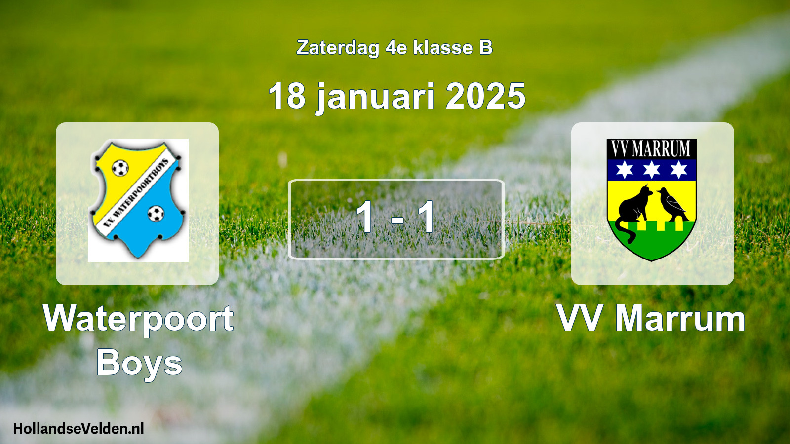 Total number of matches played: Waterpoort Boys - VV Marrum 1 - 1 (18 January 2025)