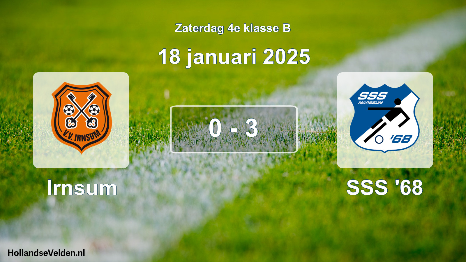 Total number of matches played: Irnsum - SSS '68 0 - 3 (18 January 2025)