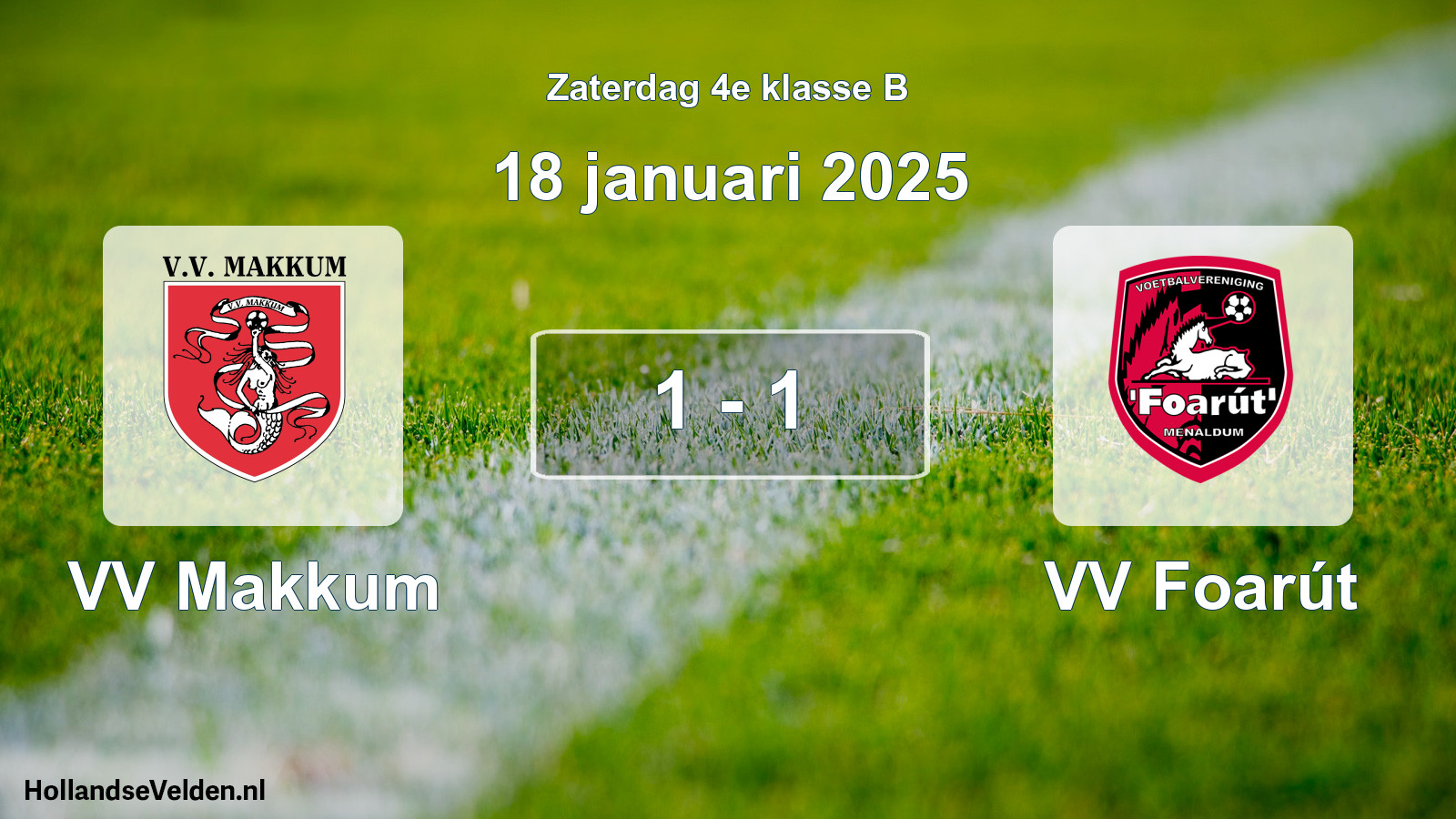 Total number of matches played: VV Makkum - VV Foarút 1 - 1 (18 January 2025)