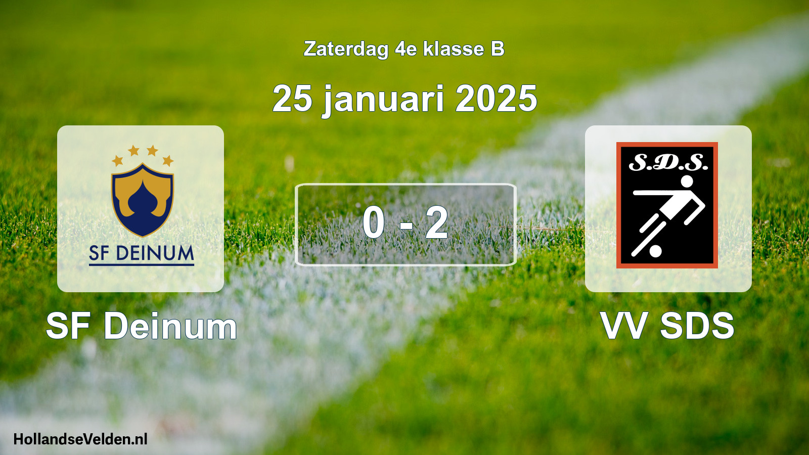 Total number of matches played: SF Deinum - VV SDS 0 - 2 (25 January 2025)