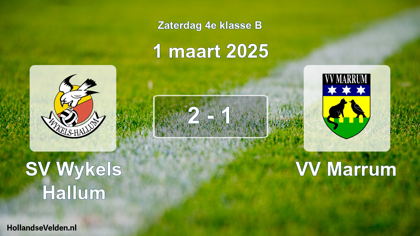 Total number of matches played: SV Wykels Hallum - VV Marrum 2 - 1 (1 March 2025)
