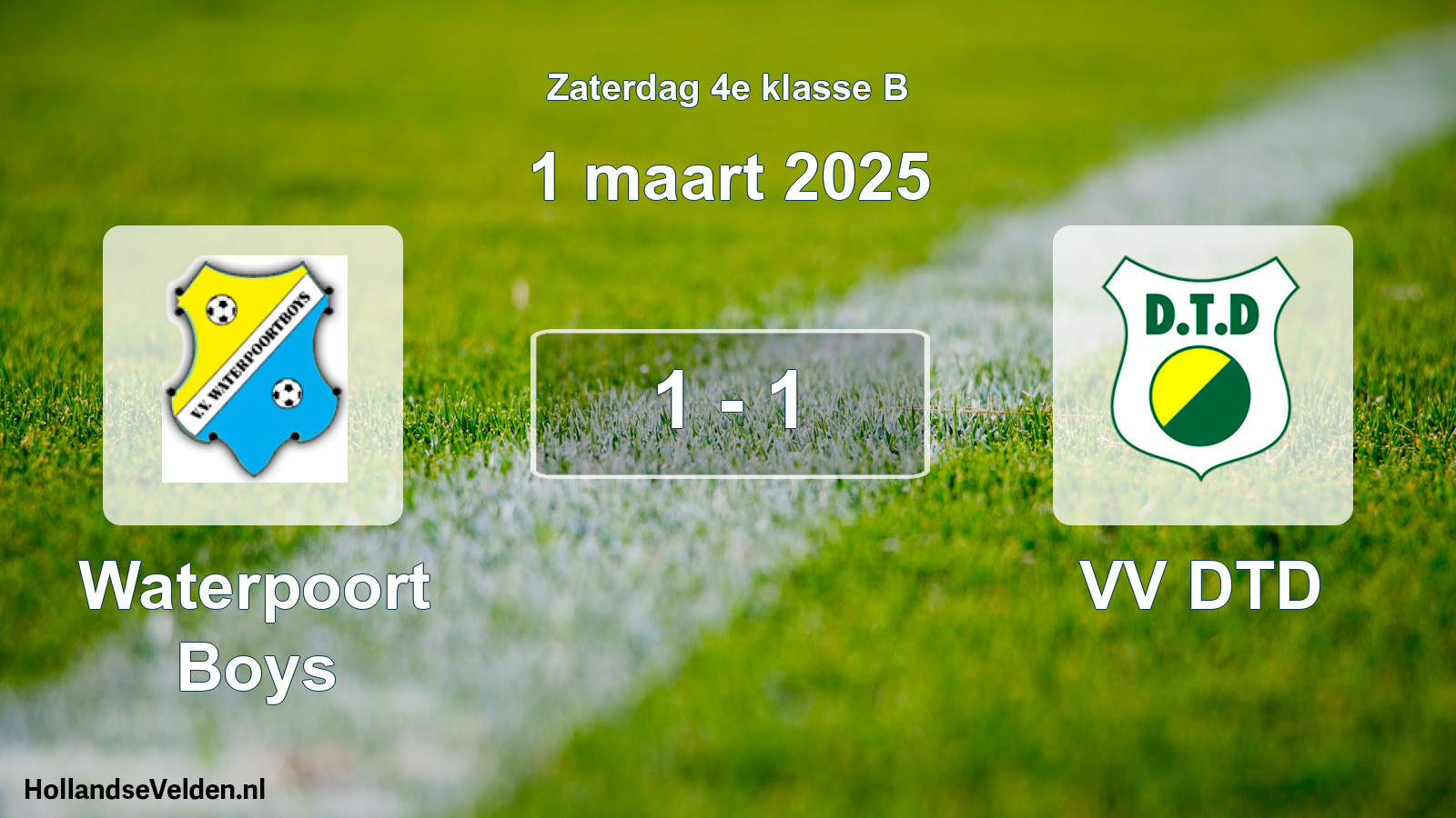 Total number of matches played: Waterpoort Boys - VV DTD 1 - 1 (1 March 2025)