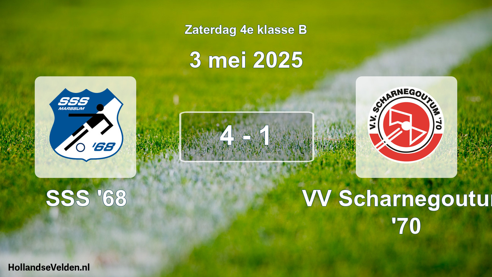 Total number of matches played: SSS '68 - VV Scharnegoutum '70 4 - 1 (3 May 2025)