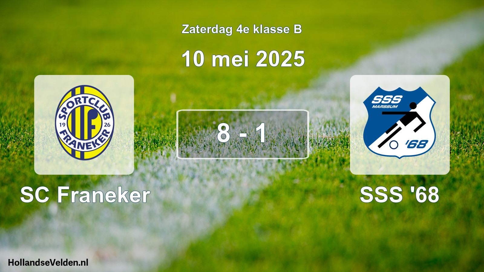 Total number of matches played: SC Franeker - SSS '68 8 - 1 (10 May 2025)