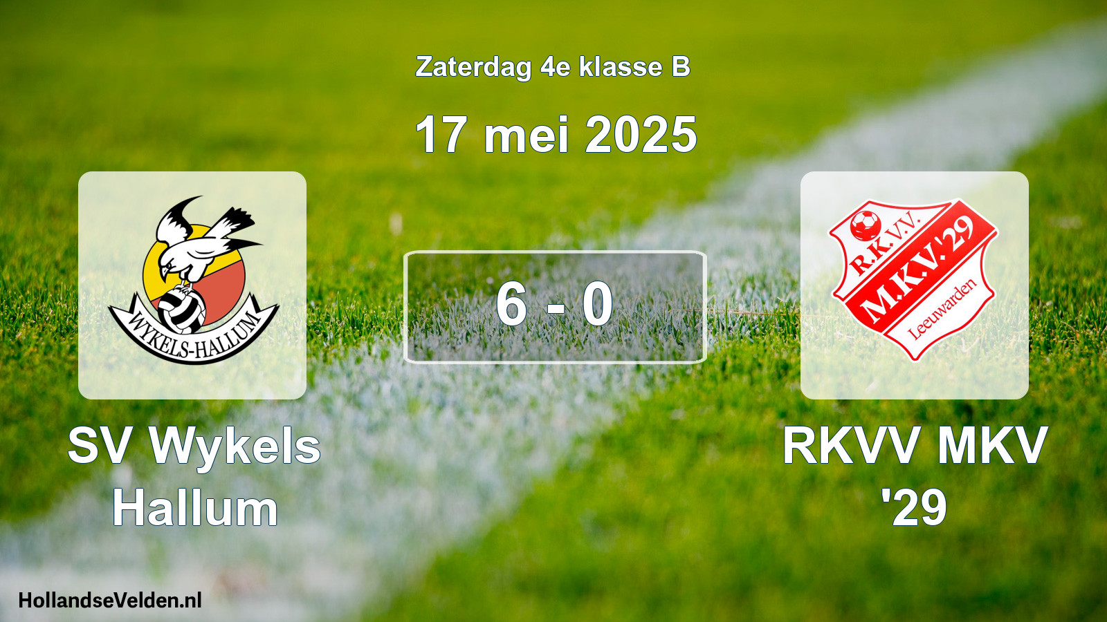Total number of matches played: SV Wykels Hallum - RKVV MKV '29 6 - 0 (17 May 2025)