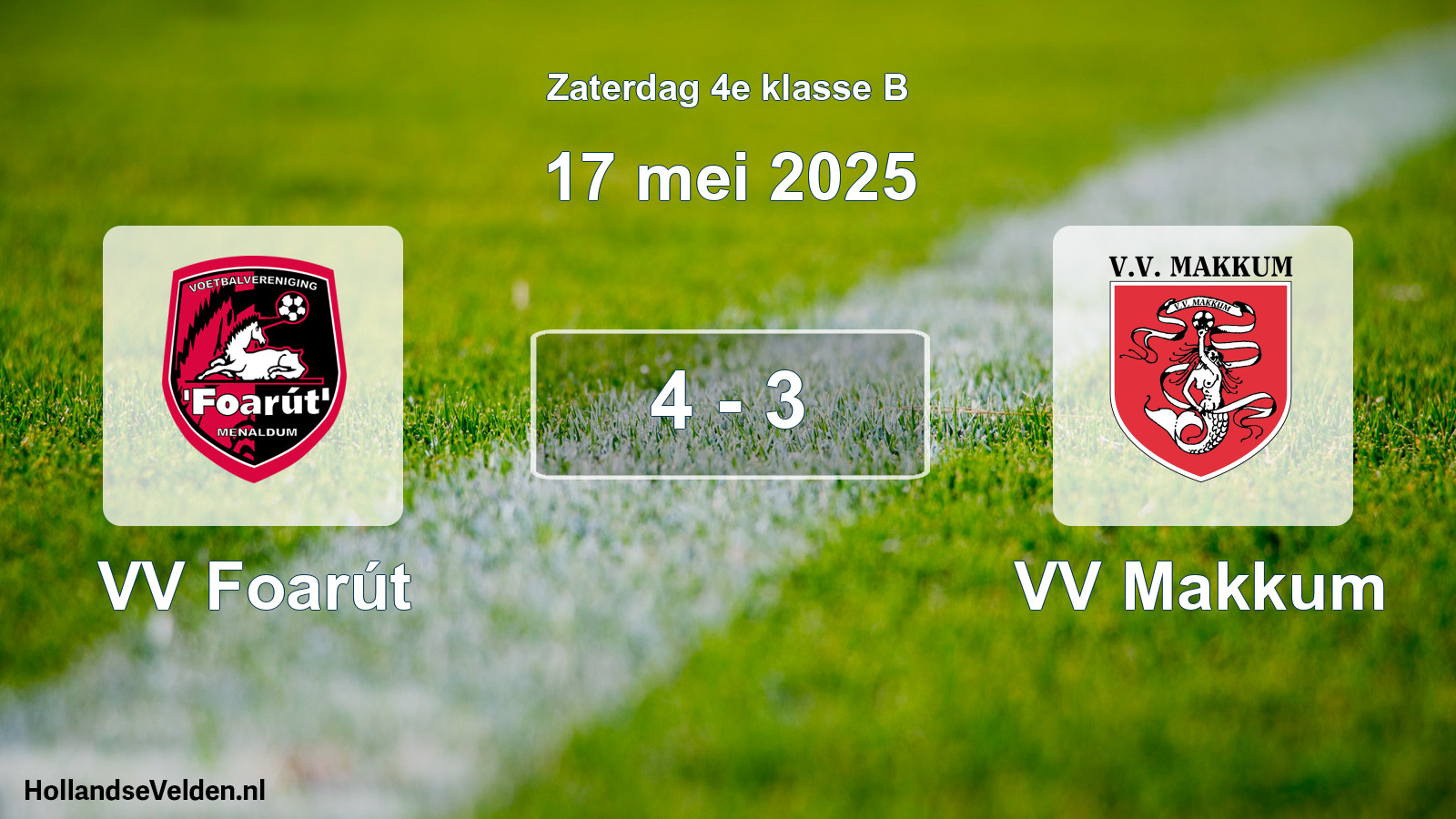 Total number of matches played: VV Foarút - VV Makkum 4 - 3 (17 May 2025)