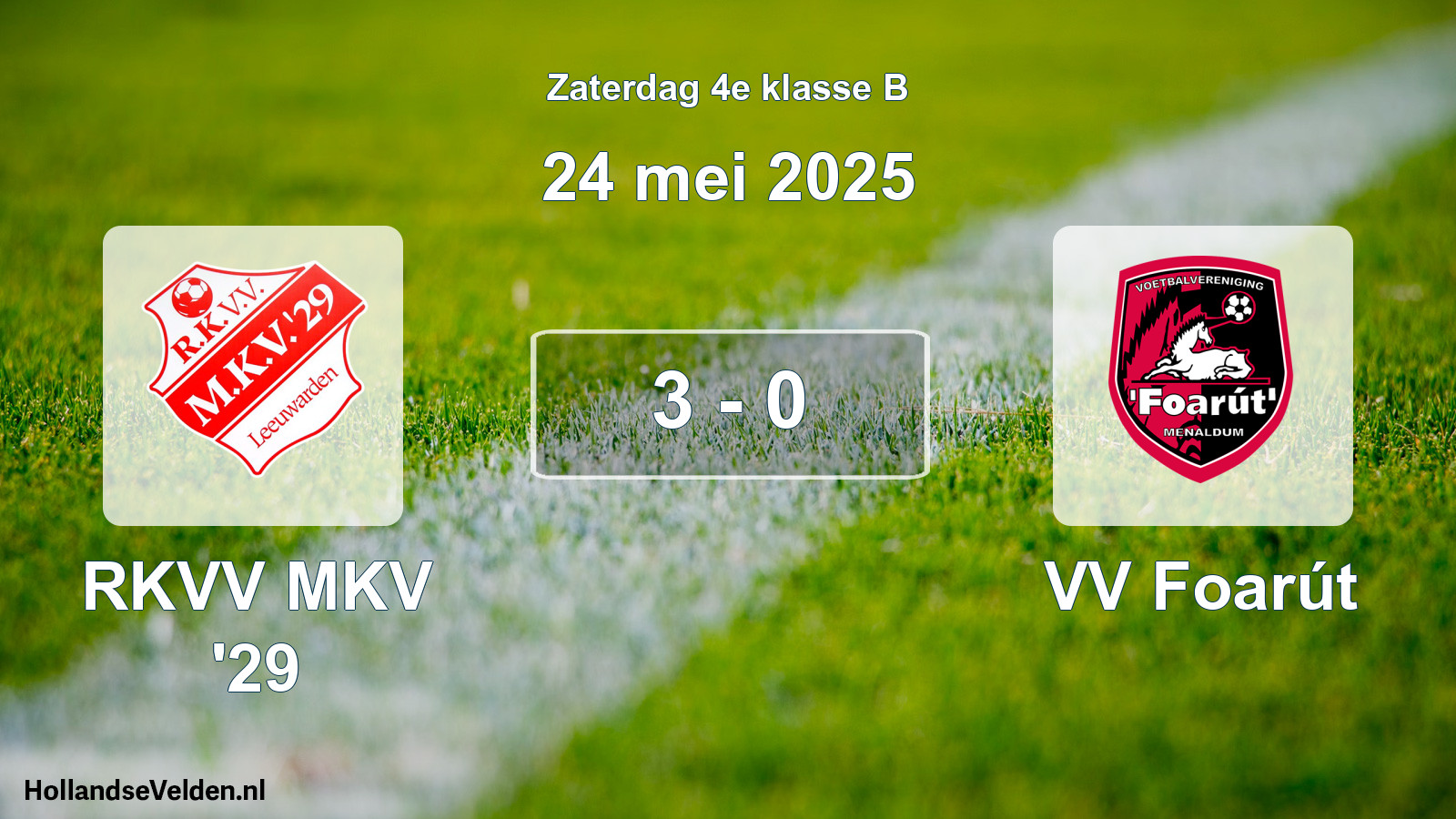 Total number of matches played: RKVV MKV '29 - VV Foarút 3 - 0 (24 May 2025)