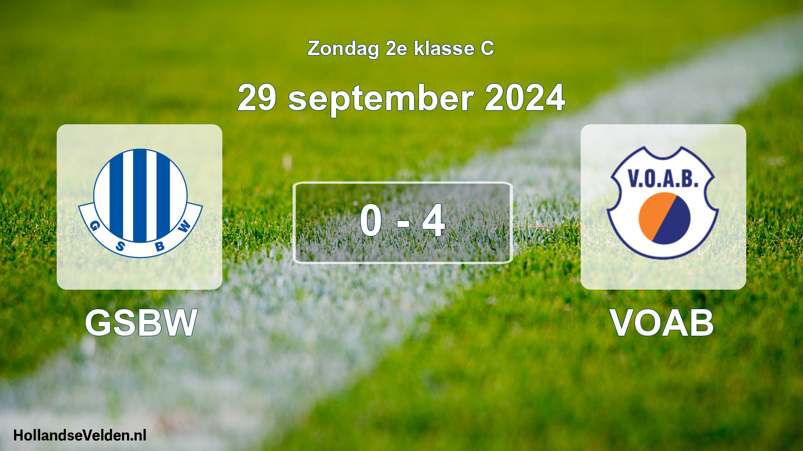 Total number of matches played: GSBW - VOAB 0 - 4 (29 September 2024)