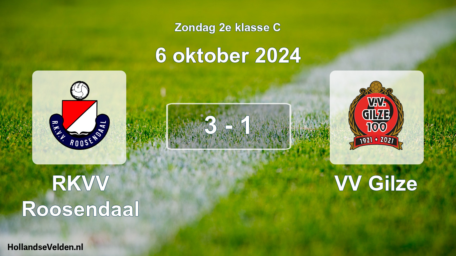 Total number of matches played: RKVV Roosendaal - VV Gilze 3 - 1 (6 October 2024)