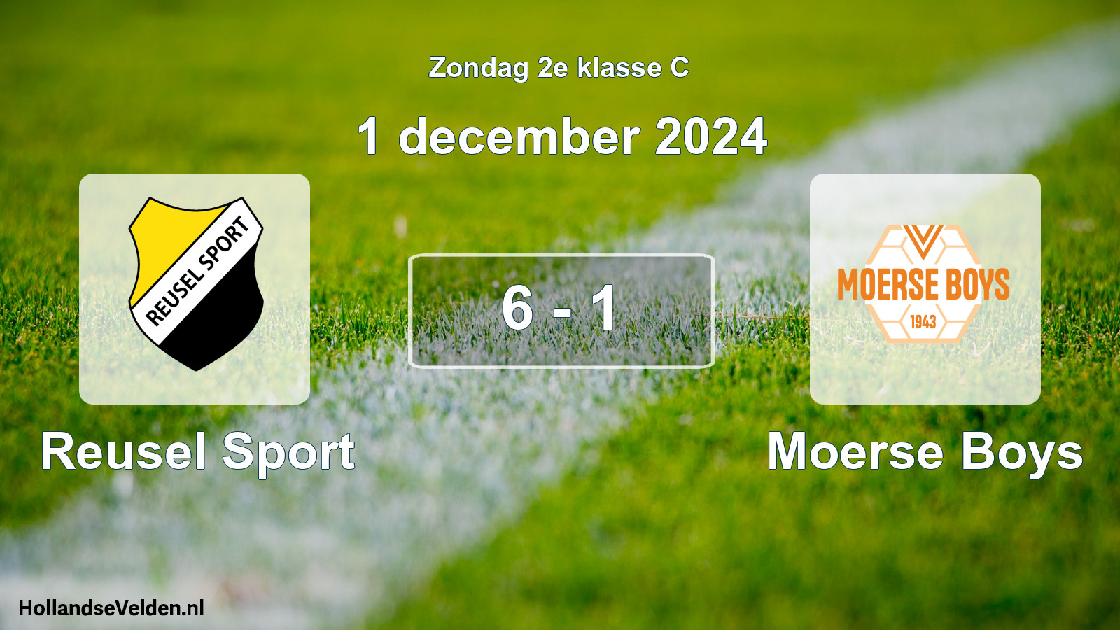 Total number of matches played: Reusel Sport - Moerse Boys 6 - 1 (1 December 2024)