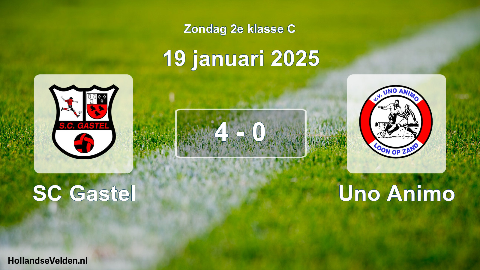 Total number of matches played: SC Gastel - Uno Animo 4 - 0 (19 January 2025)