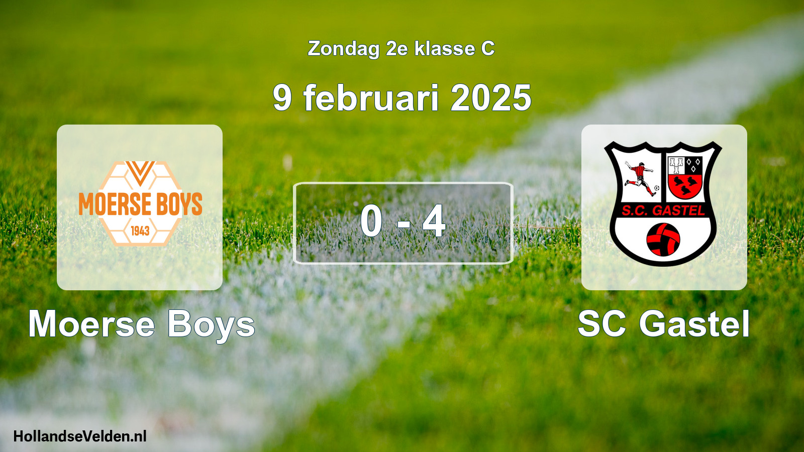 Total number of matches played: Moerse Boys - SC Gastel 0 - 4 (9 February 2025)